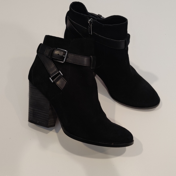 Cole Haan Minna Suede Leather Heel Ankle Boots - Picture 4 of 11